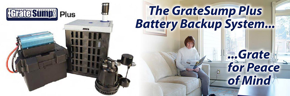 GrateSump plus sump pump system banner.